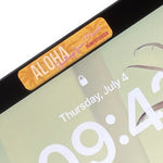 Lade das Bild in den Galerie-Viewer, SURFSTICKER Webcam Cover #alohagreetings from the 3-pack #vintage -  Camera Cover yellow Surfsticker with aloha text with palms in background on iPad 10.9 Gen 10 zoom 1 - Privacy Protection for Laptop, Tablet &amp; Smartphone
